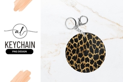 Gold Giraffe Pattern Design Round Keychain Png Product Image 1