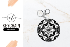 Decorative Round Keychain With Mandala Art Product Image 1