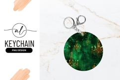 Emerald Green Chandeliers Round Keychain Png Design Product Image 1