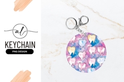 Tooth Pattern Watercolor Round Keychain Png Product Image 1