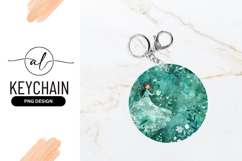 Girl In Green Dress Floral Round Design Product Image 1