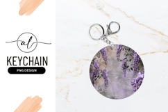 Wisteria Flowers On Round Grunge Wall Design Product Image 1