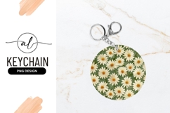 Daisy Flower Pattern For Round Keychain Png Product Image 1