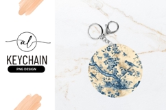 Round Keychain Png Toile De Jouy Birds Product Image 1