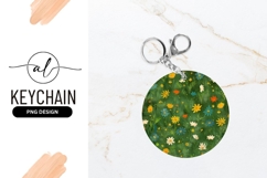 Floral Round Keychain Png Garden Illustration Product Image 1