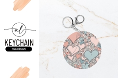 Heart Pattern Round Keychain Png Design Product Image 1