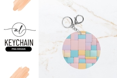 Pastel Round Keychain Minimalist Design Product Mockup Product Image 1