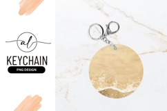 Beach Scene Sand And Wave Round Keychain Png Product Image 1