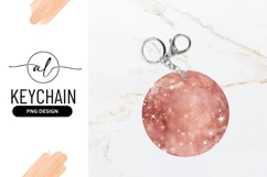 Rose Gold Galaxy Round Keychain Png Product Image 1