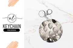 Silver And Black Balloons Round Keychain Png Product Image 1