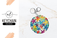 Abstract Colorful Starfish Pattern Round Keychain Png Product Image 1