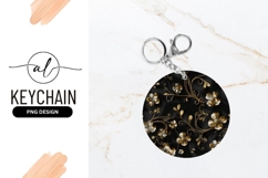 Gold Flowers And Swirls On Black Background Product Image 1