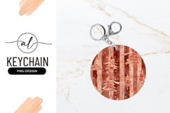 Festive Christmas Trees Round Keychain Png Design Product Image 1