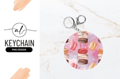 Watercolor Macarons Seamless Pattern Round Keychain Png Product Image 1