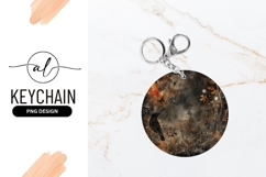 Spooky Night Scene Round Keychain Png Product Image 1