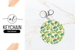 Tropical Leaf Pattern For Round Keychain Png Product Image 1