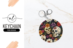 Sugar Skulls And Flowers Dark Background Design Product Image 1