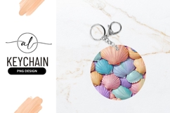 Seashell Round Keychain Colorful Gift Accessory Product Image 1