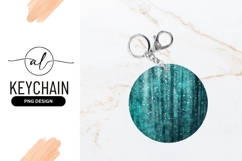 Teal Bokeh Round Keychain Background Design Product Image 1