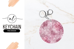 Pink Roses On Textured Round Keychain Design Product Image 1