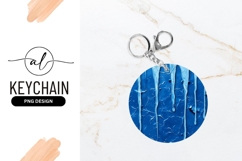 Blue Textured Background With Paint Drips Round Keychain Product Image 1