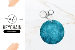 Abstract Blue Cracked Texture Round Keychain Design Product Image 1