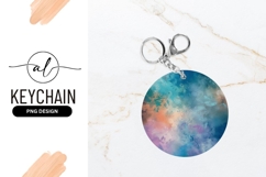 Abstract Round Keychain Acrylic Paint Texture Product Image 1