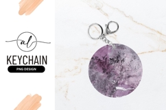 Purple Gray Abstract Texture Round Keychain Design Product Image 1