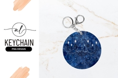 Blue Chandelier Round Keychain Background Illustration Product Image 1