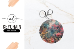 Colorful Coral Reef Round Keychain Illustration Product Image 1