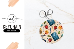 Watercolor Illustration With Fruits And School Supplies Product Image 1