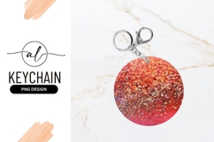 Shimmering Copper Glitter Round Keychain Texture Product Image 1