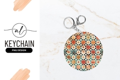 Floral Pattern Round Keychain Design Illustration Product Image 1