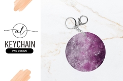 Round Keychain Textured Purple Abstract Art Backdrop Product Image 1