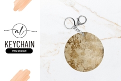 Distressed Beige Wall Round Keychain Texture Design Product Image 1