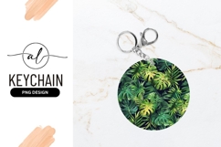 Tropical Leaf Pattern in a Round Shape with Green and Yellow Product Image 1