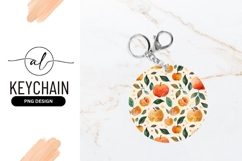 Watercolor Apples and Leaves Pattern on Round Background Product Image 1