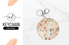 Floral Watercolor Design in a Round Shape with Pink and Blue Product Image 1