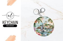Watercolor illustration of a tropical coastal scene Product Image 1