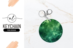 Green Nebula Space Illustration in a Round Shape with Stars Product Image 1