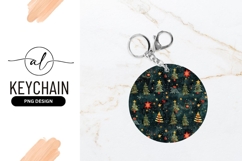 Christmas Trees Stars and Ornaments on Dark Teal Background Product Image 1
