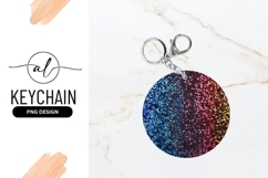 Round Keychain Png Glitter Gradient Blue Red Yellow Circle Product Image 1