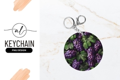 Purple Grapes and Green Leaves in a Circular Composition Product Image 1