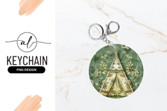 Floral Teepee Illustration on Green Background Product Image 1