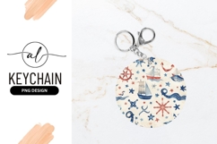 Nautical Pattern with Sailboats Stars Anchors and Steering Product Image 1
