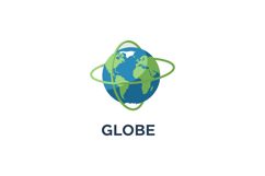 Globe illustration with green orbit rings vector design for Product Image 1