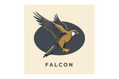 Falcon flying bird logo design with brown and grey colors ve Product Image 1