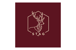 Stag logo design with elegant line art in hexagon shape on d Product Image 1
