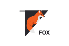 Fox logo design with geometric black triangle background for Product Image 1