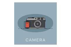 Vintage camera with film roll vector illustration in muted b Product Image 1